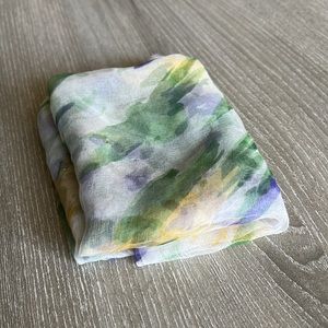 NWOT Silk watercolor floral scarf